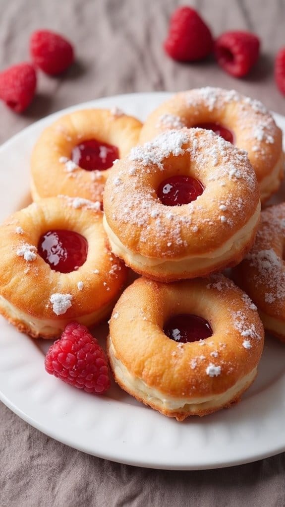 Raspberry Jam Filled Donuts