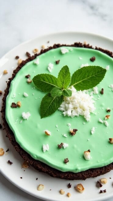 chilled minty coconut dessert