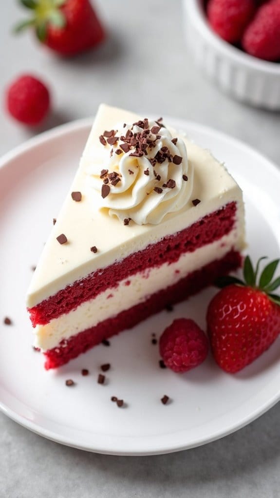 decadent red velvet cheesecake