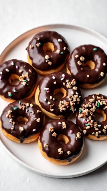 delicious chocolate glazed donuts