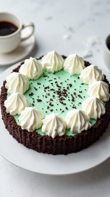 mint chocolate cheesecake pie