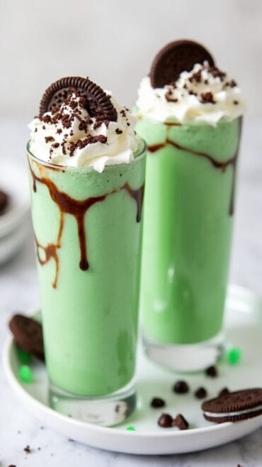 minty green dessert drink