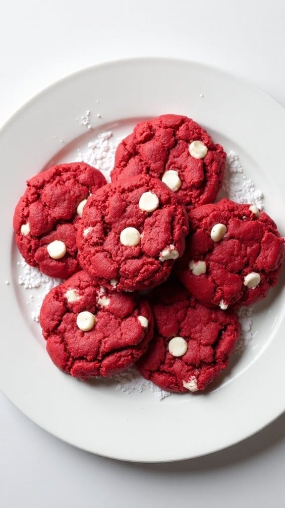 Red Velvet White Chocolate Chip Cookies